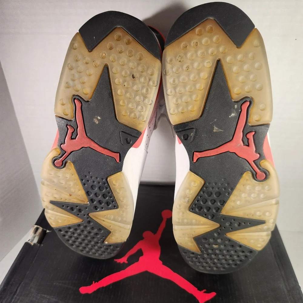 Men's Jordan 6 Retro White/Infrared Sneakers - Picture 9 of 9